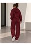 Women's Unprinted Oversize 3 Thread Sweatshirt and Baggy Sweatpants Set - 3
