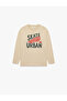 Skateboard Printed Crew Neck Long Sleeve Cotton T-Shirt - 4