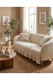 Ruffled cotton linen fabric sofa cover 100x200 cm - 4
