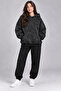 Unisex Printed Oversize Hooded Sweatshirt with Pockets