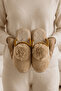 Women's Mink Pompom Detailed Plush Winter House Slippers 3 cm Byndtpwrpon01