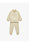 Cotton Şardonlu Long Sleeve Zippered High Collar Tracksuit Set