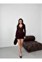 Double-Breasted Collar Long Sleeve Pleated Mini Dress - 2