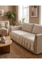 Ruffled cotton linen fabric sofa cover 100x200 cm - 3
