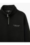 Long Sleeve Three Threaded Yarns Comfortable Fit Printed Half Zipper Collar Sweatshirt - 3