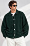 Men's Cardigan Oversize Fit Buttoned Polo Collar Knitwear Sweater Non-Stretch - 2