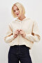 3 Thread Zipper Hooded Bat Sleeve Crop Sweatshirt - 5