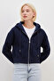 3 İplik Basic Fermuarlı Kapüşonlu Sweatshirt - 7