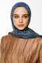 Henna Pattern Double Sided Shawl Navy Blue-Water Green - 2