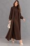 Women's Standing Collar Long Dress and Cardigan 2-Piece Knitwear Set - 4