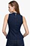 Sleeveless Denim Peplum Blouse - 6