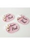 Baby Candy Gift Bebe-336P Gala Floral Pink Serrated Backed Ellipse Plexi Magnet - 30 Pieces