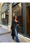 Women's Black Stand Collar Button Detailed Long Trench Coat - 3