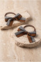 Girl's Crow's Feet Patterned 2-Piece Bowknot Rubber Buckle Brown - 2