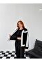 Women's Black Garni Detailed Belted Plush Coat Nh2720 - 3