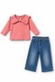 Girls' Sweat Jeans Pants 2-Piece Set - 2