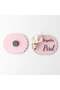 Baby Candy Gift Bebe-336P Gala Floral Pink Serrated Backed Ellipse Plexi Magnet - 30 Pieces - 8