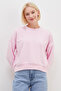 3 Threaded Basic Crew Neck Sweatshirt Without Embellishments - 2