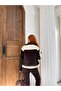 Women's Bitter Brown Garni Detailed Belted Plush Coat Nh2720 - 8