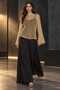 Women's Metallic Shimmer Chain Armor Mesh Wide Sleeve Transparent Knitwear Blouse - 6