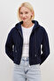 3 İplik Basic Fermuarlı Kapüşonlu Sweatshirt - 4