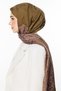 Nora Pattern Double-Sided Shawl Dark Khaki-Dark Dusty Rose - 3