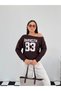 Women's Bitter Brown Brooklyn 83 Printed Boat Neck Sweatshirt Frv0231-1 - 5