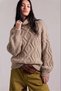 Turtleneck Baklava Hair Braided Oversize Knitwear Sweater Aw26Kz00074