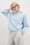 3 Thread Ribbed Hooded Oversized Sweatshirt