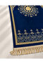 Velvet Lined Prayer Rug with Mihrap Star Pattern 70X115 cm Soft Textured Luxury Prayer Mat and Gift Set - 4