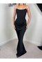 Women's Strapless Draped Back Tie Maxi Evening Dress - 2
