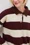 Striped Half Button Polo Neck Knitwear Sweater - 7