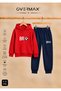 Kids' Bro Football Printed Hooded Sweatshirt Tracksuit Set - Ages 3-12
