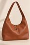 Women's Tan Leather Shoulder Bag Soft Textured & Large Volume - 2