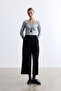Black Double Bridged Gabardine Pants