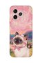 Honor 600 Lite Compatible Van Gogh Themed Cat Pattern Transparent Phone Case