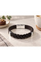 Bravesso Blackplait Black Leather Men's Bracelet - Thick Single Color Braid Detail - 3