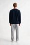 Selanik Fabric Crew Neck Navy Blue Sweatshirt Comfortable Fit - 4