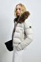 Daisy Goose Feather Women's Coat Cream - 6