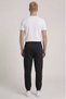 3 Thread Men's Sweatpants with Elastic Cuffs Soft Cotton Smoked Gray Brown Black Stone - 3