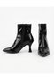 Women's Shiny Patent Leather Look Thin Heeled Pointed Toe Sock Boots
