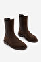 Women's Elastic Casual Chelsea Boots Sebon Brown Suede - 2