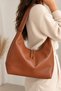 Women's Tan Leather Shoulder Bag Soft Textured & Large Volume
