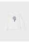 Girl's Long Sleeve Floral White T-Shirt - 2