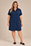 Plus Size Polo Neck Midi Dress - 2