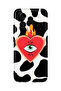 Honor 600 Pro Compatible Transparent Phone Case with Flame Heart Pattern