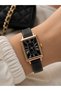 Women's Wristwatch Rose Gold Color Case Black Adjustable Strap Casual and Stylish Combination Gift Boxed