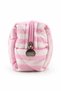 Midi Size Suede Striped Pink Daily Makeup and Cosmetic Bag - 5