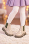 Children's Unisex Beige Patent Leather Thick Serrated Thermo Sole Zippered Elastic Chelsea Boots - 2