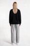 Selanik Fabric Crew Neck Black Sweatshirt Comfortable Fit - 4
